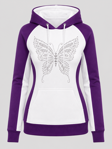 Women's Glitter <b>Rhinestone</b> Hoodie Soft Hooded Sweatshirt Long Sleeve Casual <b>Jacket</b> Sparkling Fashion Outerwear for Everyday - Product Image 5