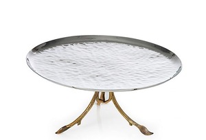 Three Tier Stainless Steel Cake Stand With <b>Decorative</b> <b>Edge</b> For Dessert Display Multi tier dessert stand Metal tiered cake tray - Product Image 2