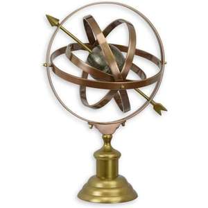 Globo Terráqueo Militar Antiguo de Latón, Centro de Mesa Decorativo, Artesanía, Decoración de Mesa para Interiores de Oficina, Globo Terráqueo Militar Vintage - Product Image 1