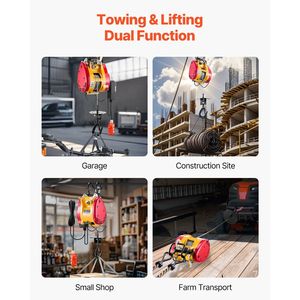 Argano Elettrico Portatile da 1800W con Capacità di 1100 Libbre, Altezza di Sollevamento 98 Piedi, Velocità del Cavo 36 Piedi/min, Argano 2-in-1 - Product Image 5