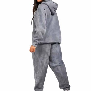 2026 OEM Custom Distressed Patch Embroidery Logo Acid Wash Vintage Pullover Hoodie Flared Sweats Heavyweight Tracksuit For Sale - Product Image 3
