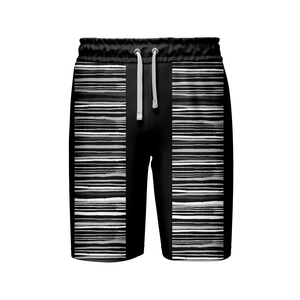 Men's Sporty Paisley Print Quick Dry Board Shorts Elastic Waist Front Logo Mid Design 100% Polyester Red <b>Black</b> White Pattern - Product Image 1