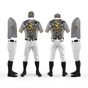 Tenues de baseball et de softball entièrement imprimées, 100 % polyester, ensemble de vêtements de sport, nom et numéro personnalisés, respirantes - Product Image 1
