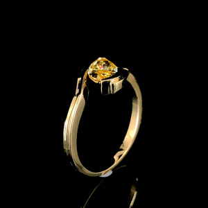 Elegante anillo de diamante cultivado en laboratorio con corte pera, banda de oro amarillo macizo de 14k con pulido brillante, anillo de compromiso de 1 quilate, regalo de joyería fina. - Product Image 3