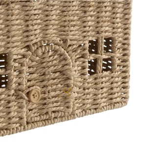 Wholesale Seagrass House Shaped Storage Basket Handwoven Wicker Dollhouse Organizer Bin Creative Kids <b>Toy</b> <b>Suitcase</b> - Product Image 5