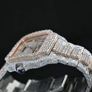 Montre de luxe personnalisée de haute qualité, sertie de diamants de laboratoire, en acier inoxydable, de la meilleure qualité, pour hommes - Product Image 2