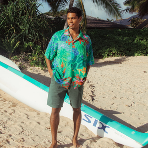 <b>Men's</b> Beach Digital Printed Casual <b>Shirt</b> Personalized Trend Hawaiian Leaves and <b>Flowers</b> All-match Top - Product Image 3