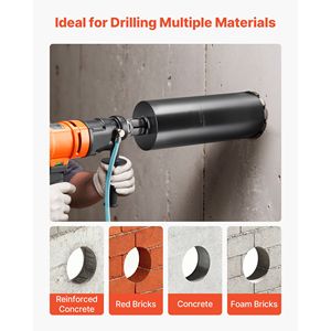 Punta da trapano a corona ad alta precisione da 5 pollici di diametro e 14 pollici di profondità di foratura per muratura e cemento, con filettatura interna da 1 1/4 7, diametro a umido - Product Image 4