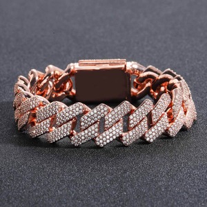 New Fashion Three-color Mosaic Personality Bracelet Hip-hop <b>Men</b> Accessories Bracelet - Product Image 3