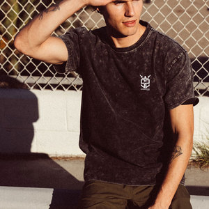 Camiseta de Moda Estampada 100% Algodón para Hombre, Lavado Ácido, Cuello Redondo, Corte Holgado, Alta Calidad - Product Image 5