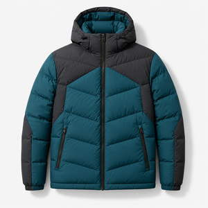 Blouson d'hiver matelassé en toile pour homme, grande taille, coupe-vent, imperméable, couleur unie, à capuche, en coton moelleux, haute qualité et tendance - Product Image 3
