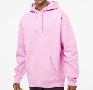 Sweat-shirt à capuche rose personnalisé avec logo, unisexe, décontracté, en molleton, imprimé sur le devant, coupe classique, 100% coton biologique, hiver - Product Image 4