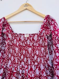 À la mode indien bloc imprimer femmes filles pur coton Maxi robe décontracté été soirée longue Midi en vrac motif naturel chaud! - Product Image 2