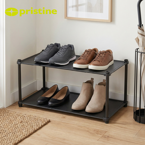 Mueble de Almacenamiento de Zapatos para Entrada de Sala de Estar, Diseño Moderno, Ahorro de Espacio, 1 Nivel, Negro, Metal y Hierro, OEM - Product Image 6
