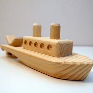 Bateau en bois artisanal pour centre de table, décoration nautique et côtière, objet artistique pour une ambiance intérieure élégante - Product Image 2