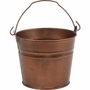 Seau en métal noir avec finition thermolaquée, pot de jardin durable pour fleurs et plantes vertes, design minimaliste, seau vintage. - Product Image 2
