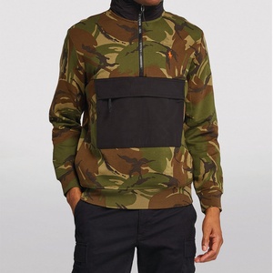 Sweat à capuche camouflage personnalisé pour homme avec fermeture éclair, patchwork, 100% coton molletonné, sweat à capuche décontracté d'hiver avec poche - Product Image 4