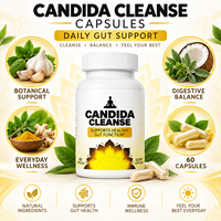 Capsules à base de plantes Candida Cleanse pour l'équilibre digestif quotidien et le bien-être intestinal, 60 capsules, OEM ODM Marque privée