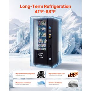 Distributore Automatico Combinato Refrigerato Commerciale a 36 Scomparti per Snack, Bevande e Bibite con Accettatore di Banconote/Monete ICT e 6 Ripiani - Product Image 3