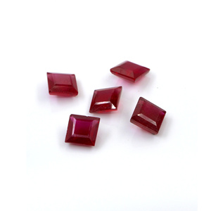 Rubis naturels de Bangkok, carrés calibrés de 10 mm, pierres précieuses de rubis naturelles facettées pour la fabrication de bijoux, prêtes à l'emploi - Product Image 3
