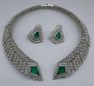 Exclusivo Conjunto de Collar y Aretes de Plata de Ley con Circonitas de Alta Calidad para Mujer, Colección para Bodas y Fiestas - Product Image 2