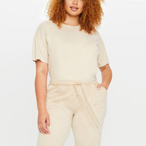 T-shirt décontracté pour femme, délavé à l'acide, poids lourd, haute qualité, 100% coton, en vente - Product Image 1