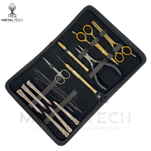 Juego de Herramientas de Aplicación de Extensiones de Cabello de Calidad Profesional OEM ODM, Tijeras Doradas, Pinzas de Acero, Aguja para Remover Extensiones, Juego de Clips - Product Image 3