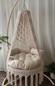 Fauteuil suspendu en macramé fait main, chaise suspendue bohème pour salon, chambre et intérieurs élégants - Product Image 3