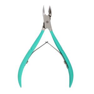 Coupe-ongles incurvé en acier inoxydable avec poignées turquoise, pointe biseautée tranchante pour ongles des doigts, usage adulte, conception durable, style simple - Product Image 4