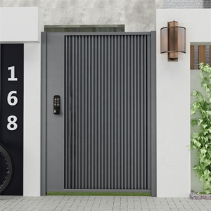 Portes de cour en fer forgé, <span class=keywords><strong>prix</strong></span>, portes d'entrée électriques simples, portes de cour en alliage d'<span class=keywords><strong>aluminium</strong></span>, portes de cour en métal - Product Image 3