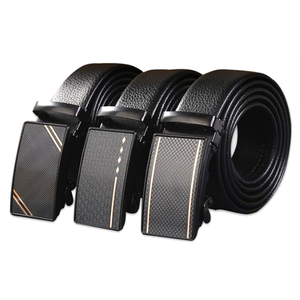 Ceinture en cuir PU pour homme, style affaires et mode, largeur 3,5 cm, avec boucle automatique à cliquet en fer, vente en gros - Product Image 2