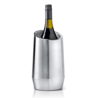 Cubo de hielo de acero inoxidable al por mayor con aislamiento de doble pared para enfriar vino, para uso en bares y hoteles, logotipo OEM personalizado disponible