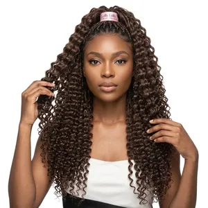 Extensiones de Cabello Rizado Remy a Granel, Ondas Profundas Naturales, Estilo Marrón Rosado, Base de Seda India, Doble Trama, Tamaño Personalizable - Product Image 6