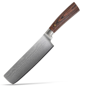 Couteau à légumes japonais Nakiri, manche en bois massif, lame droite, couteau de cuisine - Product Image 1