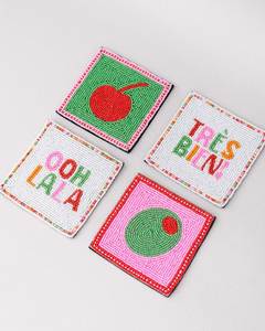 Handmade Seed <b>Beaded</b> Embroidery <b>Coaster</b> Cup Mat Tea Coffee Glass Holder Table Protection Dining Accessories Home Decoration - Product Image 4