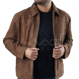 Stylish Men's <b>Suede</b> Leather <b>Jacket</b> With Premium Soft Texture Full Front Zip Classic Collar And Refined Everyday Outerwear - Product Image 5