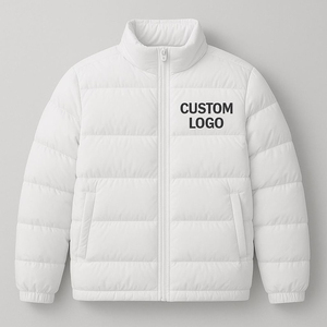 Doudoune matelassée élégante et chaude, manteau respirant en cuir écologique avec fermeture éclair, vêtement d'extérieur personnalisable grande taille pour l'hiver - Product Image 1