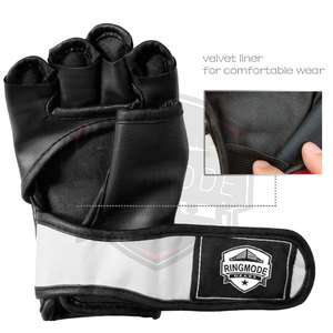 Gants de MMA en cuir de haute qualité, très demandés, avec impression de logo personnalisé, antidérapants, sangle de poignet réglable, couleurs et tailles personnalisables, OEM sur mesure - Product Image 6