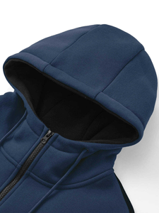CORE FIELD <b>Men's</b> Solid Blue Gray 100% Cotton Anti-Bacterial Lightweight Sporty Spring Pullover Hoodie <b>Jogger</b> Pants 2-Piece - Product Image 5