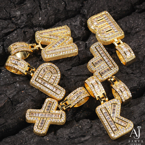 Collar con Colgante de Letra Hiphop Chapado en Oro Rosa de 18K, con Zirconia, Personalizable con Nombre o Inicial, para Hombre y Mujer - Product Image 4