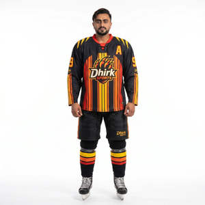 Maillot de hockey sur glace personnalisé 100 % polyester respirant en maille avec col à lacets, sublimé, pour uniformes de fabricant OEM en gros, amateur - Product Image 1