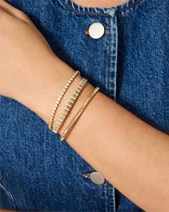 Diamond Ribbed Bangles Pave Set 5mm Hinged Oval Statement <b>Cuff</b> <b>Bracelets</b> Custom 14K 18K Solid Gold Round Cut Lab Grown Wholesale - Product Image 4