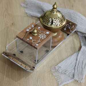 Quemador de Incienso de Madera de Diseño Fabuloso para Uso Religioso, Porta Incienso Bakhoor Personalizado, Ecológico, en Tendencia, Precio Económico, Venta al por Mayor - Product Image 5