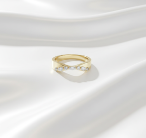 Anillo de compromiso de plata de ley S925 con moissanita de corte marquesa y brillante alternado, engastado con puntas, curvado y ancho, tipo banda de boda contorneada - Product Image 4