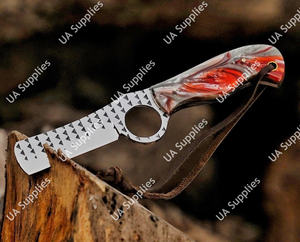 Cuchillos Multifuncionales de Alta Calidad Hechos a Mano, Profesionales, de Acero de Damasco, con Orificio para el Dedo, de 8 Pulgadas, Estilo Vaquero Occidental, para Cortar Cuernos de Toro - Product Image 3