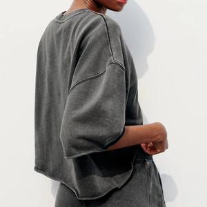 Nuevas camisetas personalizadas para mujer, de corte holgado, de alta calidad, con hombros caídos, de tela gruesa, 100% algodón, estilo streetwear. - Product Image 5