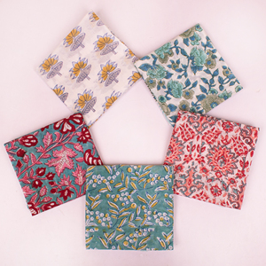 New Summer Handmade Block Printed Cotton Multi-Color Bandana Soft Square Scarf <b>Head</b> Neck Kerchief For Hiking Travel Face <b>Wraps</b> - Product Image 1