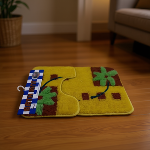 Juego de Alfombras Florales Tradicionales de Dos Piezas, 50x80 cm, de Pelo Corto, de Polipropileno, para Uso Doméstico, ALFOMBRA - Product Image 3