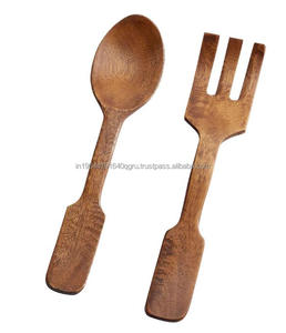 Juego de servidor y tenedor de ensalada de madera de alta calidad personalizado al por mayor para uso en la cocina directamente de la India - Product Image 1