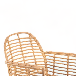 Single Seater Chair Rattan <b>Seat</b> and Metal Legs Dining Chair Handwoven for Home Furniture Decoration - Product Image 6